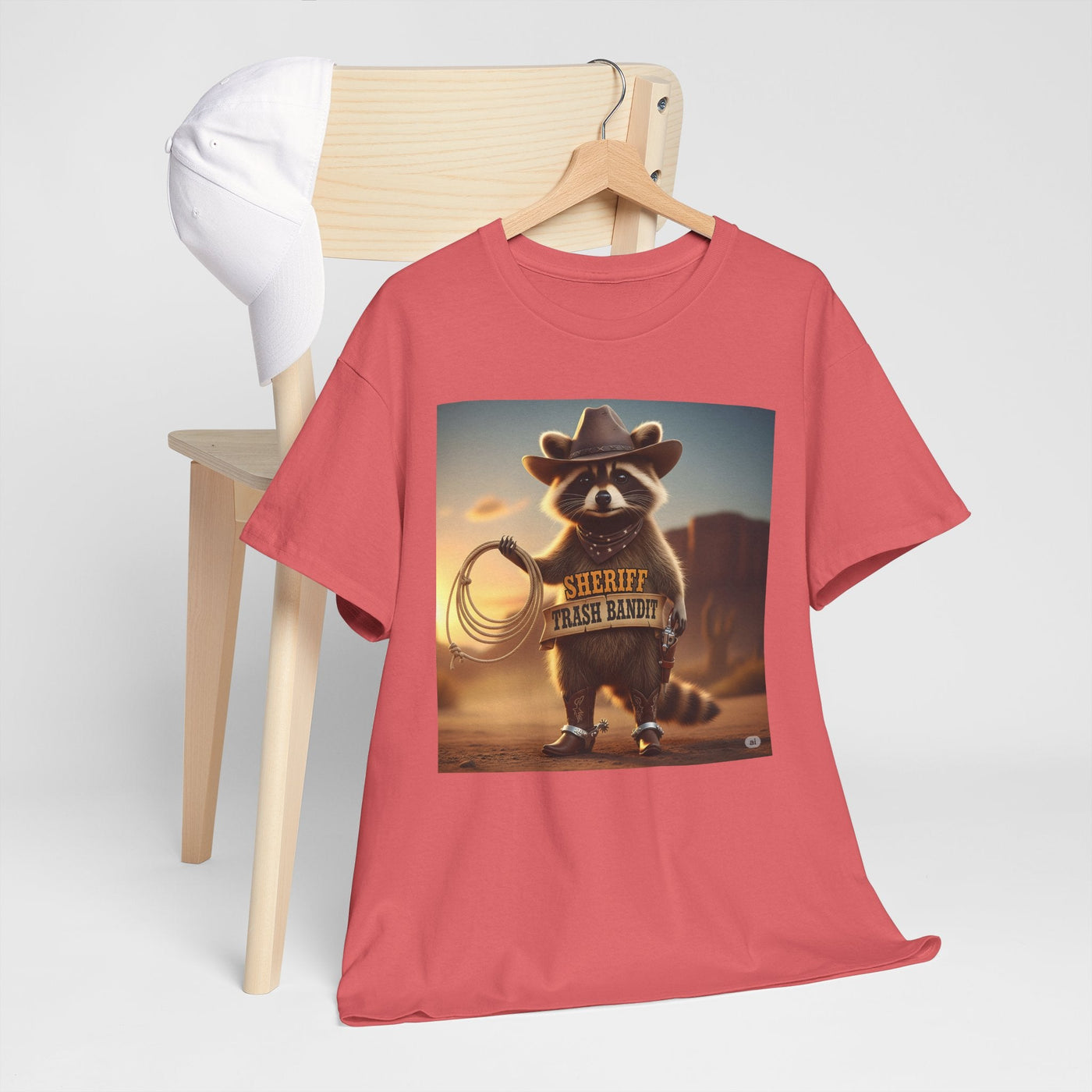 "Sheriff Trash Bandit" Raccoon Cowboy Graphic Tee - Quirky Western Animal Lover T-Shirt Printify