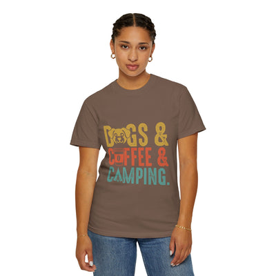 Dog Camping Unisex T-shirt, Outdoorsy Shirt for RV and Hiking, Campfire Tee for Dog Mom and Dad, Gift for Camping Enthusiasts Printify