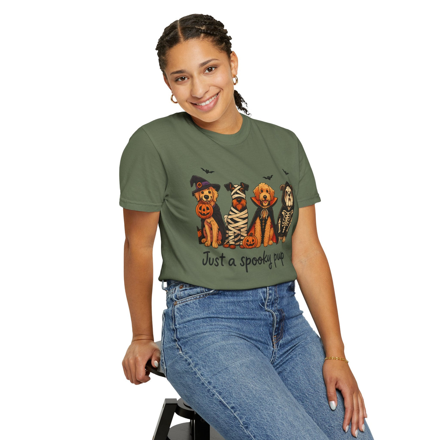 Halloween Dog T-shirt, Pumpkin Patch Design, Unisex Tee for Dog Lovers, Spooky Vibes, Trick-or-Treating Shirt, Casual Halloween Party Printify