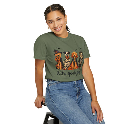 Halloween Dog T-shirt, Pumpkin Patch Design, Unisex Tee for Dog Lovers, Spooky Vibes, Trick-or-Treating Shirt, Casual Halloween Party Printify