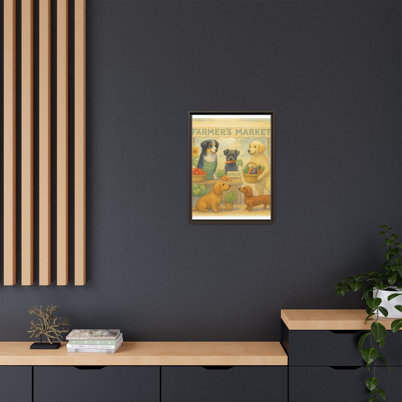 Framed Dog Art Print, Colorful Pet Decor, Animal Lover Gift, Farmhouse Wall Art, Dog Lover Home Decoration Printify