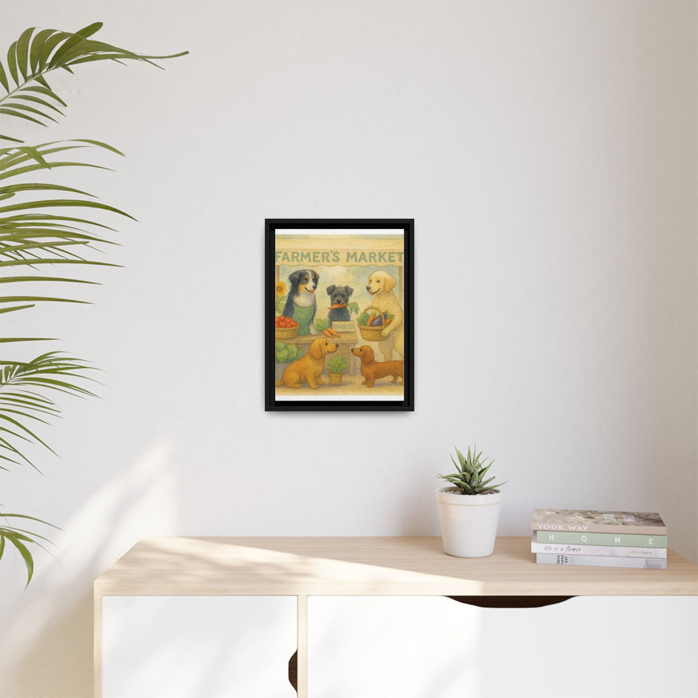 Framed Dog Art Print, Colorful Pet Decor, Animal Lover Gift, Farmhouse Wall Art, Dog Lover Home Decoration Printify