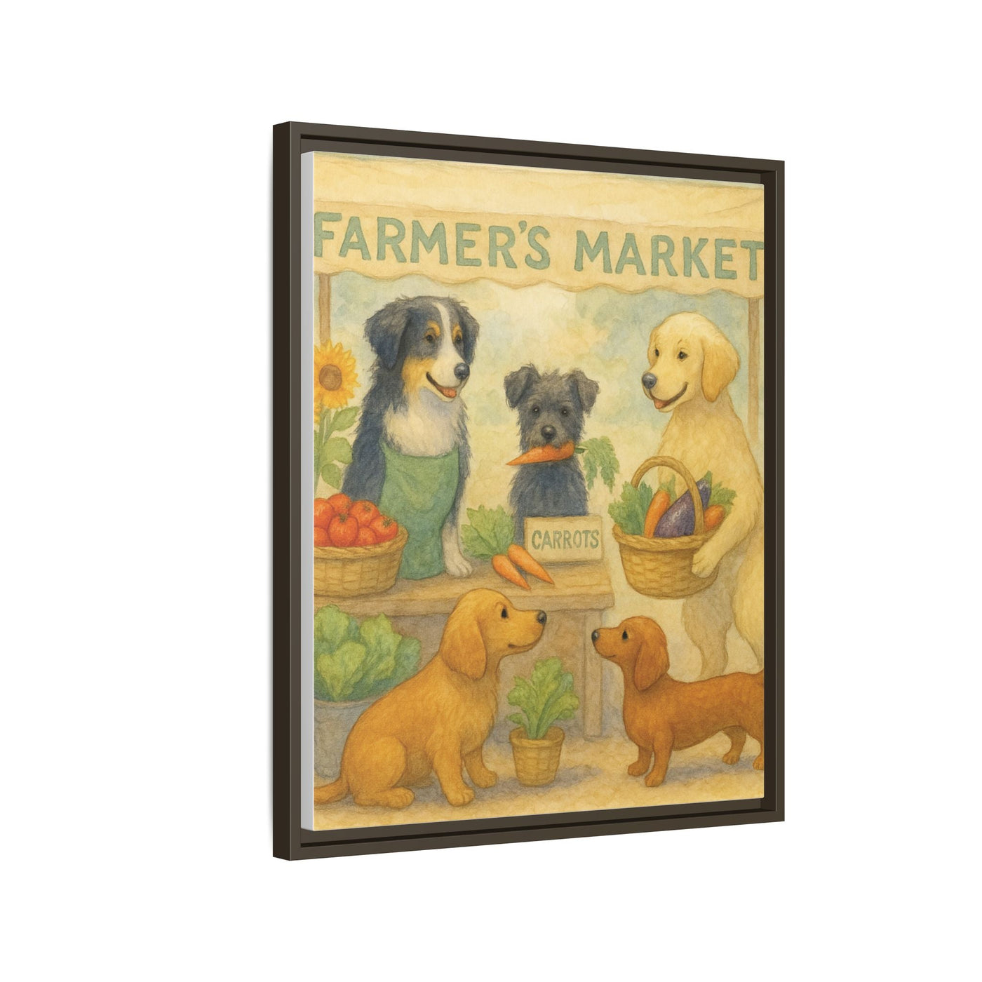 Framed Dog Art Print, Colorful Pet Decor, Animal Lover Gift, Farmhouse Wall Art, Dog Lover Home Decoration Printify