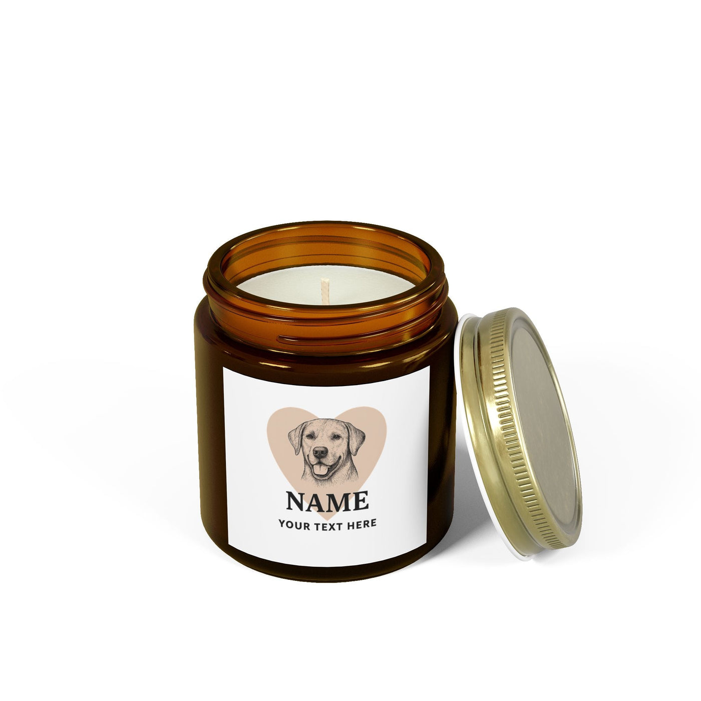 Personalized Dog Photo Candle, Custom Pet Memorial Gift, Coconut Apricot Wax Candle, Dog Lover Home Decor, Scented Candle for Pet Owners Printify
