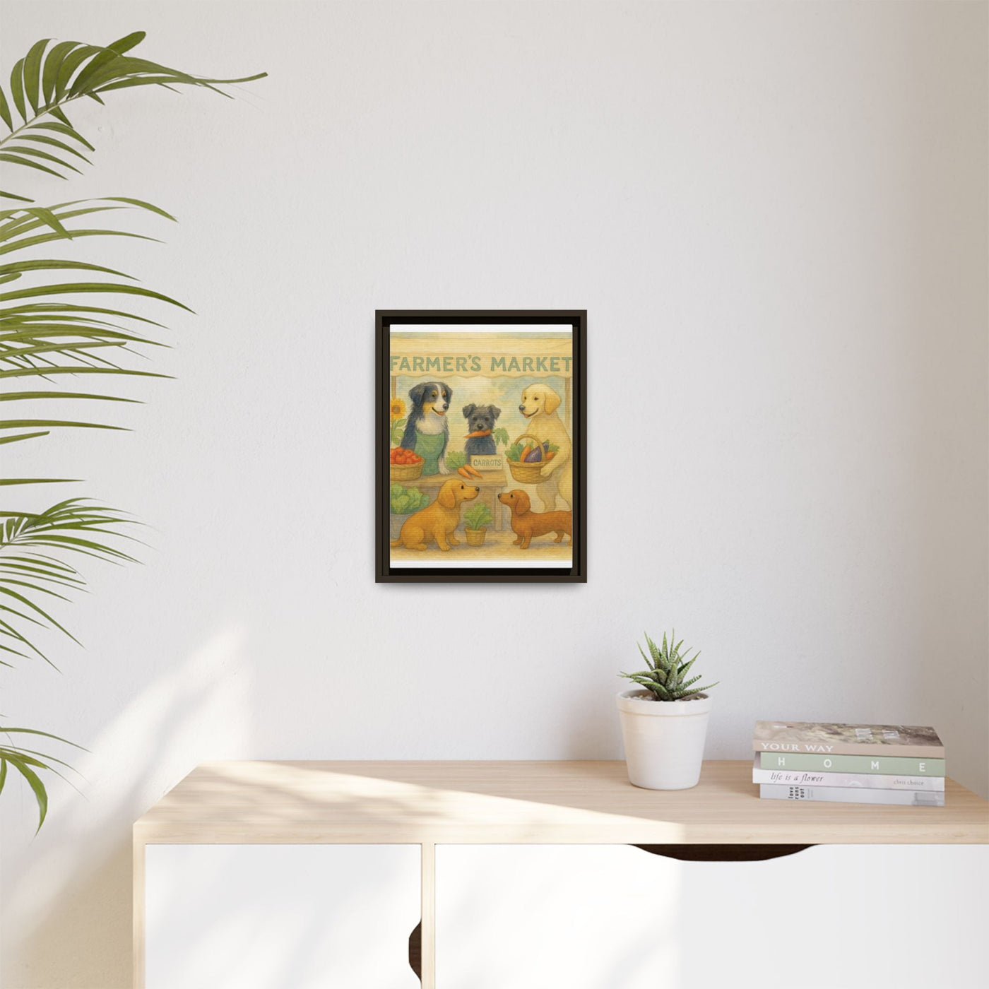 Framed Dog Art Print, Colorful Pet Decor, Animal Lover Gift, Farmhouse Wall Art, Dog Lover Home Decoration Printify