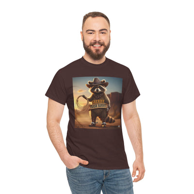 "Sheriff Trash Bandit" Raccoon Cowboy Graphic Tee - Quirky Western Animal Lover T-Shirt Printify