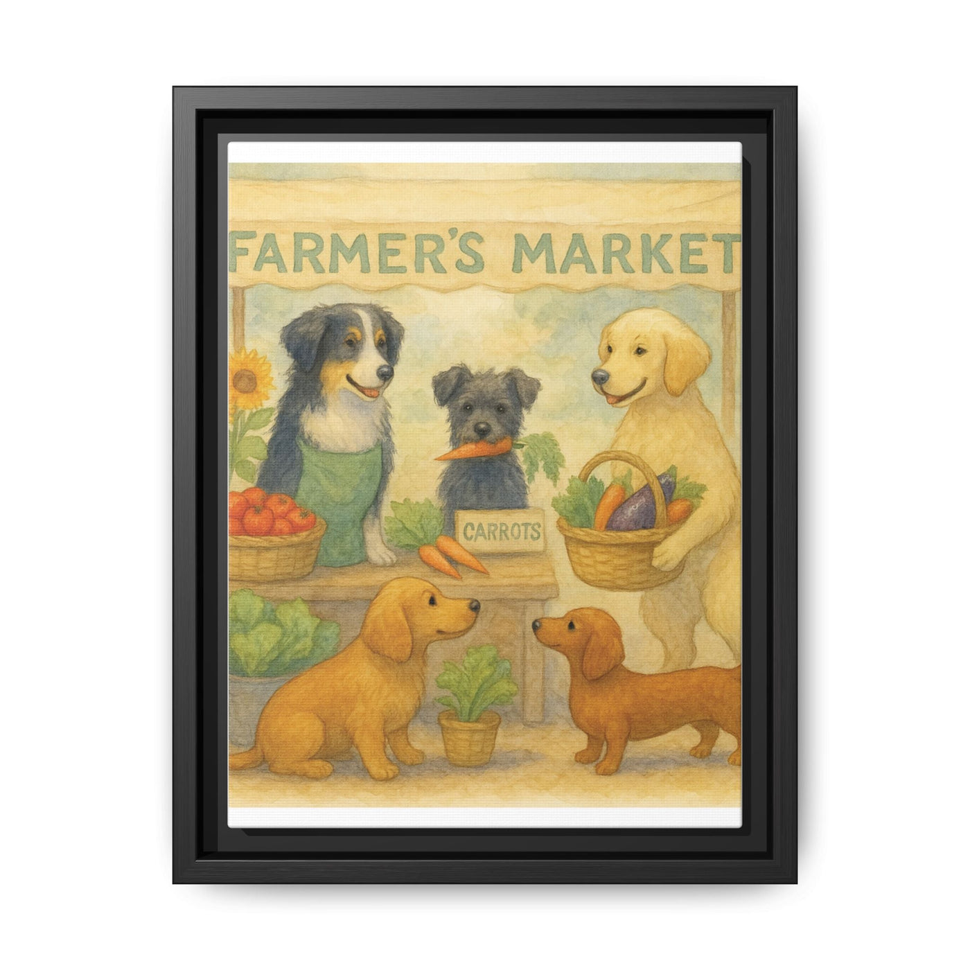 Framed Dog Art Print, Colorful Pet Decor, Animal Lover Gift, Farmhouse Wall Art, Dog Lover Home Decoration Printify