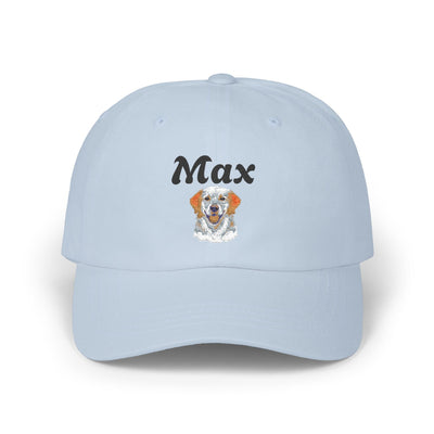 Personalized Classic Dad Cap with Custom Name, Ideal Gift for Father's Day, Casual Style, Adjustable White Cap, Dog Lover Hat Printify