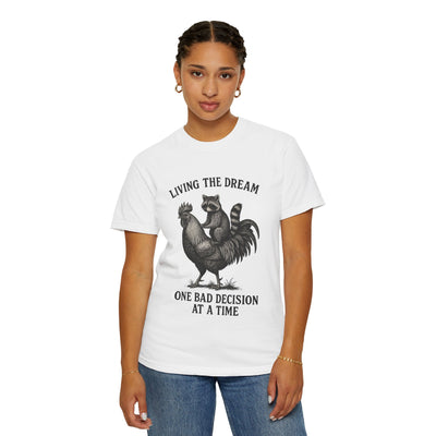 Funny Raccoon Riding Rooster T- shirt for Animal Lovers   Unisex Graphic Tee-funny raccoon rooster t-shirt-unisex sarcastic animal shirt - Clawsy.store