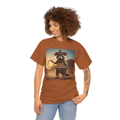 "Sheriff Trash Bandit" Raccoon Cowboy Graphic Tee - Quirky Western Animal Lover T-Shirt Printify