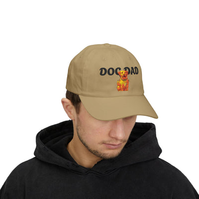 Personalized Classic Dad Cap with Custom Name, Ideal Gift for Father's Day, Casual Style, Adjustable White Cap, Dog Lover Hat Printify