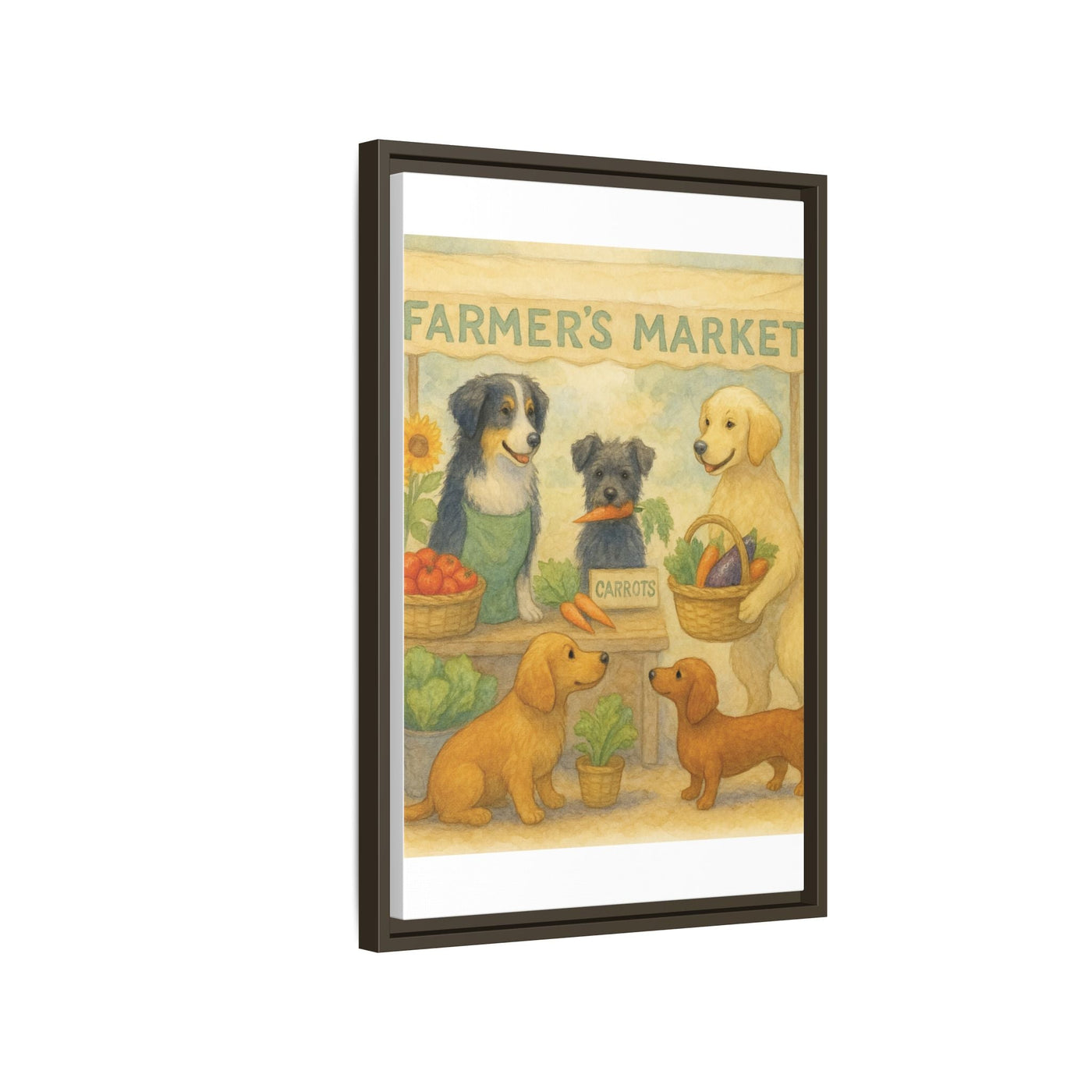 Framed Dog Art Print, Colorful Pet Decor, Animal Lover Gift, Farmhouse Wall Art, Dog Lover Home Decoration Printify