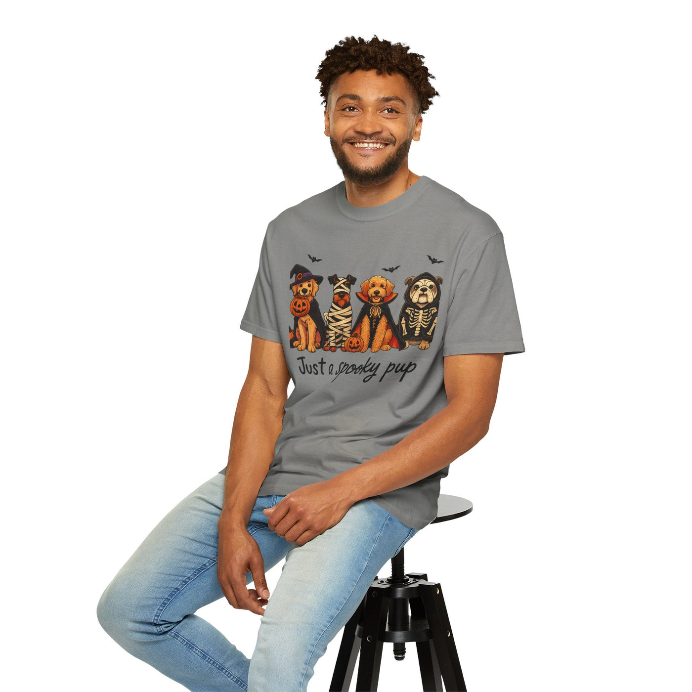 Halloween Dog T-shirt, Pumpkin Patch Design, Unisex Tee for Dog Lovers, Spooky Vibes, Trick-or-Treating Shirt, Casual Halloween Party Printify