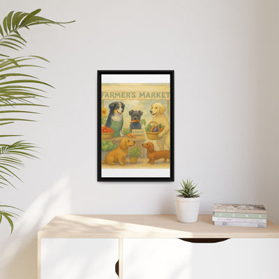 Framed Dog Art Print, Colorful Pet Decor, Animal Lover Gift, Farmhouse Wall Art, Dog Lover Home Decoration Printify