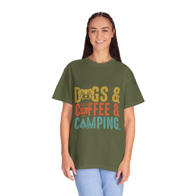 Dog Camping Unisex T-shirt, Outdoorsy Shirt for RV and Hiking, Campfire Tee for Dog Mom and Dad, Gift for Camping Enthusiasts Printify