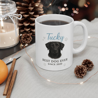 Personalized Illustrated Dog Portrait Ceramic Mug, Custom Pet Mug, Gift for Dog Moms, Custom Illustrated Dog Portrait Coffee Mug, Best Dog Printify