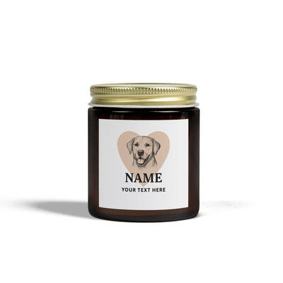 Personalized Dog Photo Candle, Custom Pet Memorial Gift, Coconut Apricot Wax Candle, Dog Lover Home Decor, Scented Candle for Pet Owners Printify