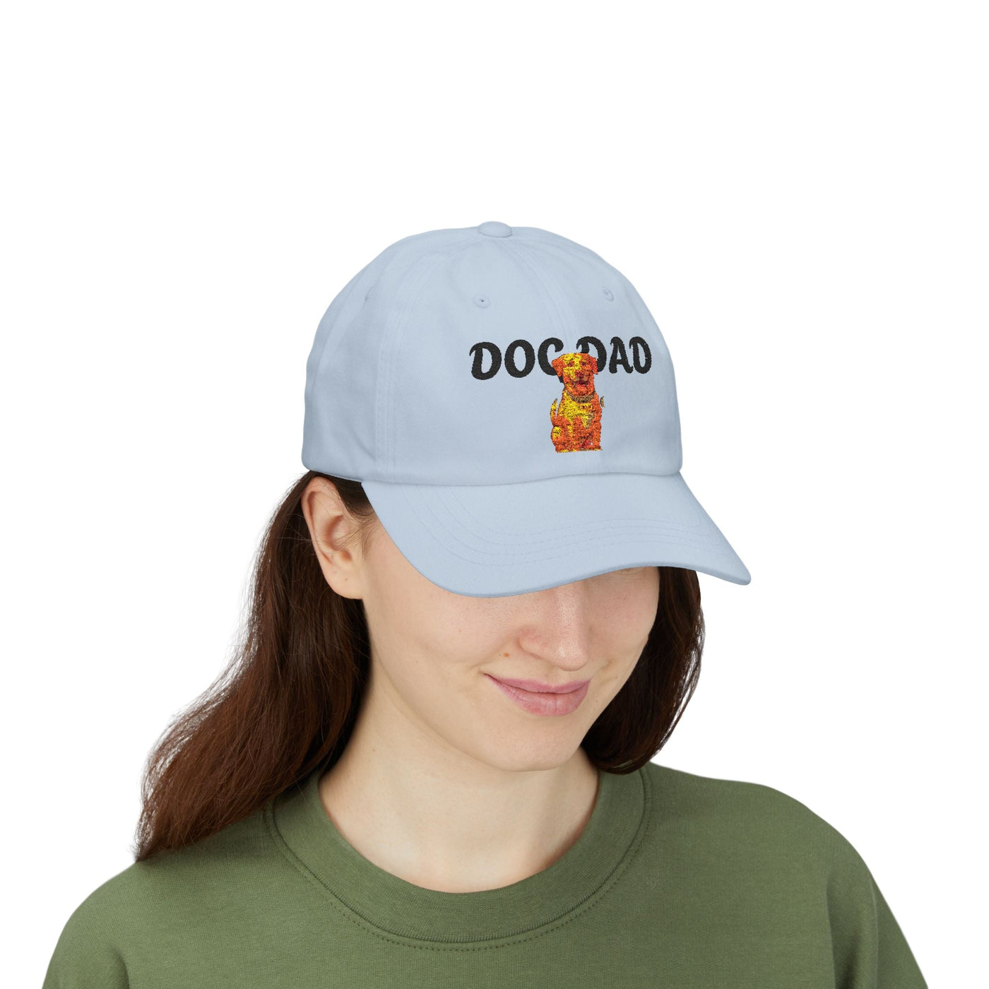 Personalized Classic Dad Cap with Custom Name, Ideal Gift for Father's Day, Casual Style, Adjustable White Cap, Dog Lover Hat Printify