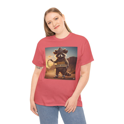 "Sheriff Trash Bandit" Raccoon Cowboy Graphic Tee - Quirky Western Animal Lover T-Shirt Printify