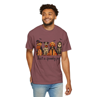 Halloween Dog T-shirt, Pumpkin Patch Design, Unisex Tee for Dog Lovers, Spooky Vibes, Trick-or-Treating Shirt, Casual Halloween Party Printify