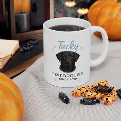 Personalized Illustrated Dog Portrait Ceramic Mug, Custom Pet Mug, Gift for Dog Moms, Custom Illustrated Dog Portrait Coffee Mug, Best Dog Printify