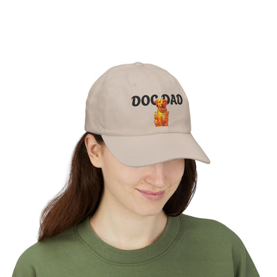 Personalized Classic Dad Cap with Custom Name, Ideal Gift for Father's Day, Casual Style, Adjustable White Cap, Dog Lover Hat Printify