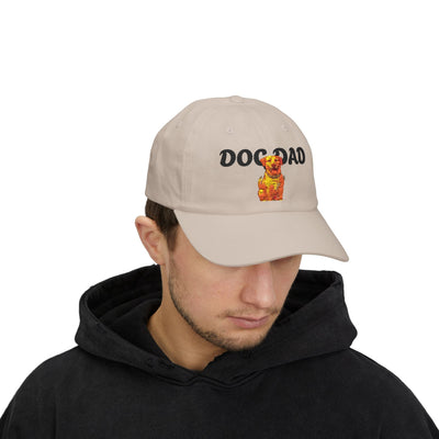 Personalized Classic Dad Cap with Custom Name, Ideal Gift for Father's Day, Casual Style, Adjustable White Cap, Dog Lover Hat Printify