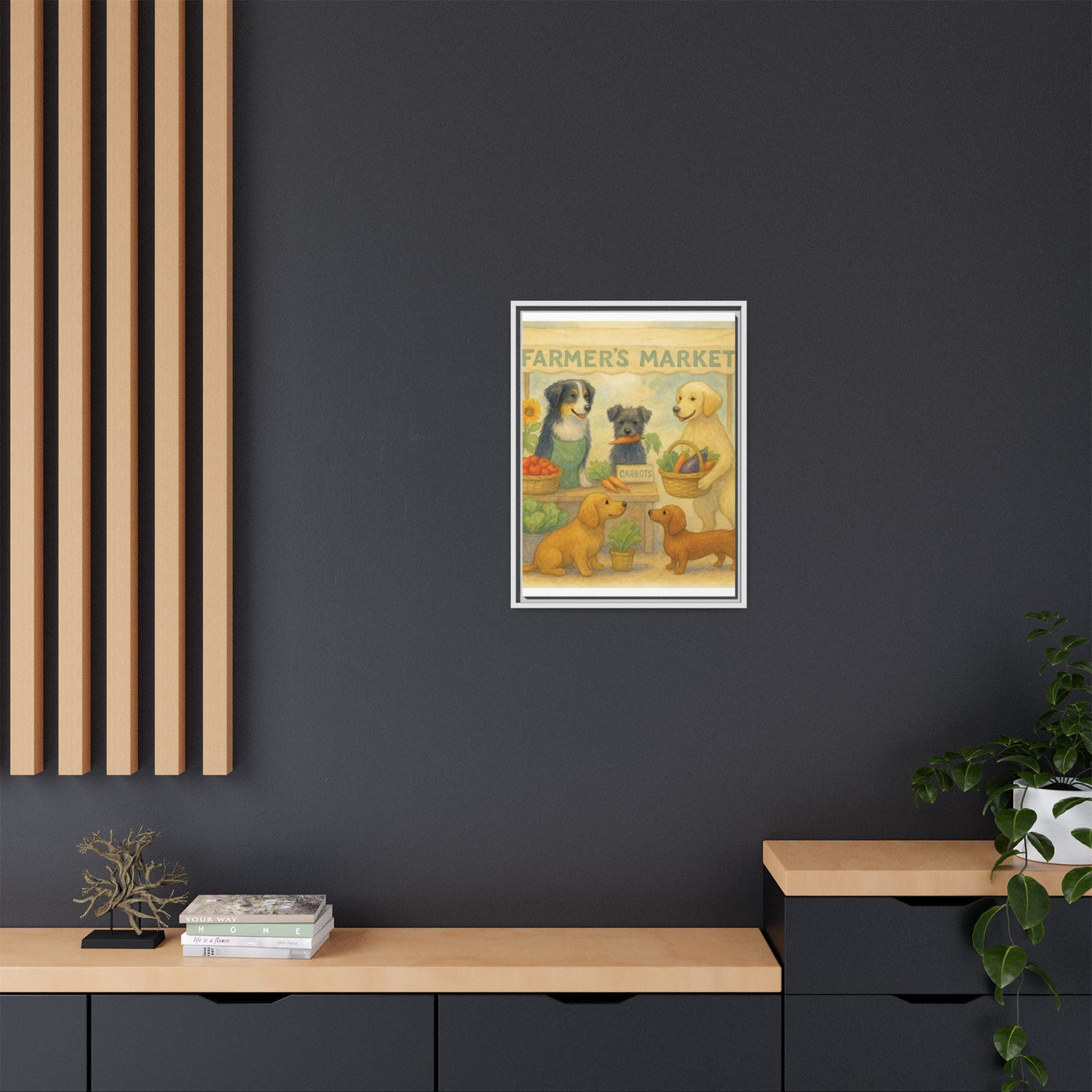 Framed Dog Art Print, Colorful Pet Decor, Animal Lover Gift, Farmhouse Wall Art, Dog Lover Home Decoration Printify