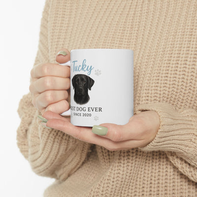 Personalized Illustrated Dog Portrait Ceramic Mug, Custom Pet Mug, Gift for Dog Moms, Custom Illustrated Dog Portrait Coffee Mug, Best Dog Printify