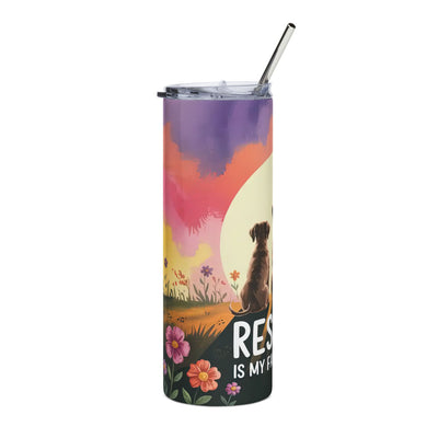 Rescue Is My Favorite Breed Tumbler, Dog Lover Gift, Pet Adoption Quote Cup, Insulated Travel Mug, Animal Rescue Themed Drinkware Printify