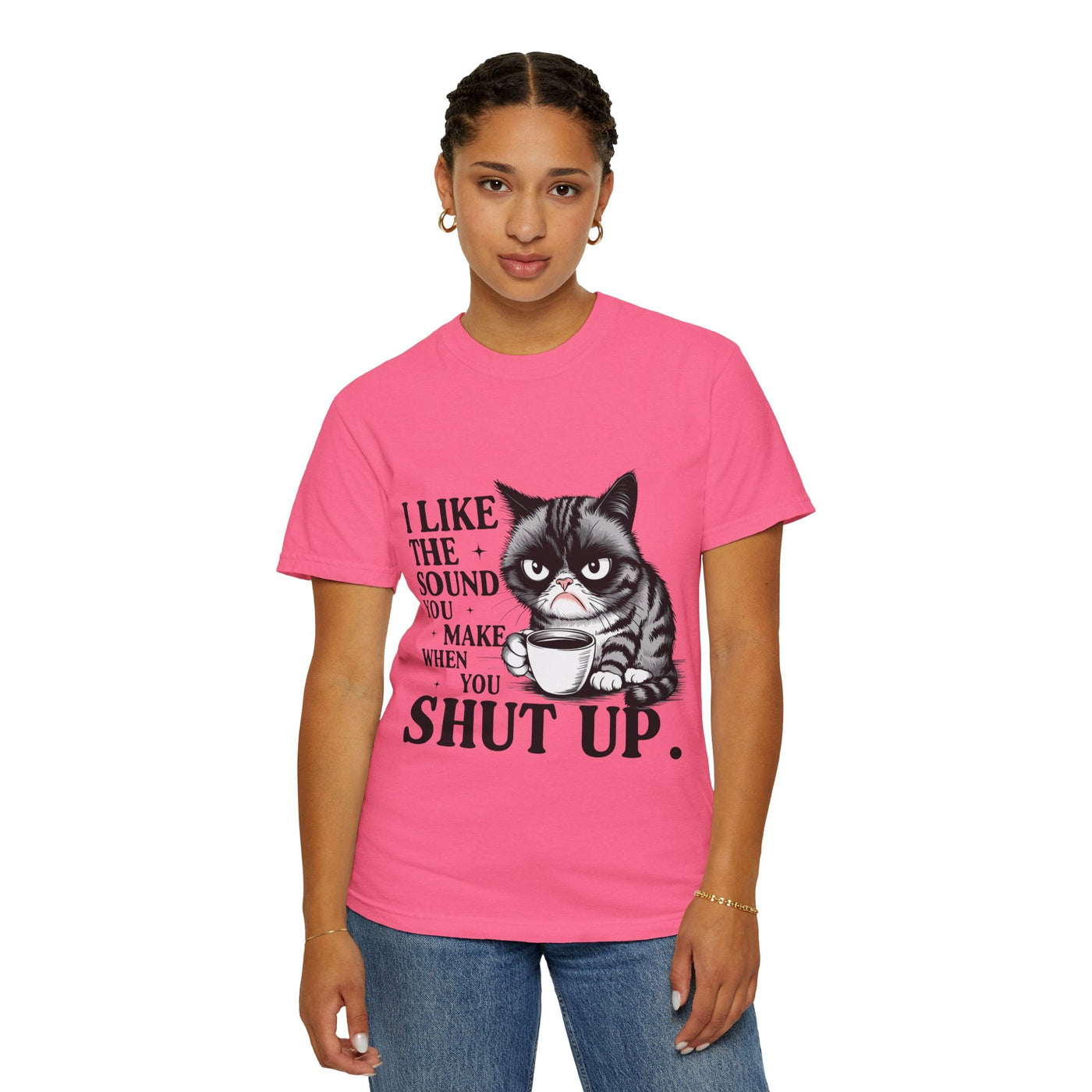 Funny Cat T-Shirt, I Like the Sound You Make When You Shut Up Tee, Gift for Cat Lovers, Humorous Graphic Tee, Unisex Apparel, Cute [...] Printify