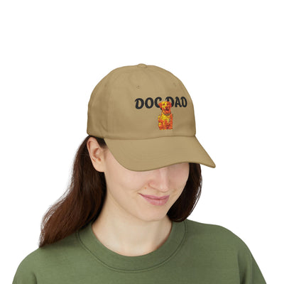 Personalized Classic Dad Cap with Custom Name, Ideal Gift for Father's Day, Casual Style, Adjustable White Cap, Dog Lover Hat Printify