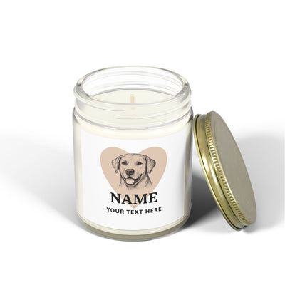 Personalized Dog Photo Candle, Custom Pet Memorial Gift, Coconut Apricot Wax Candle, Dog Lover Home Decor, Scented Candle for Pet Owners Printify
