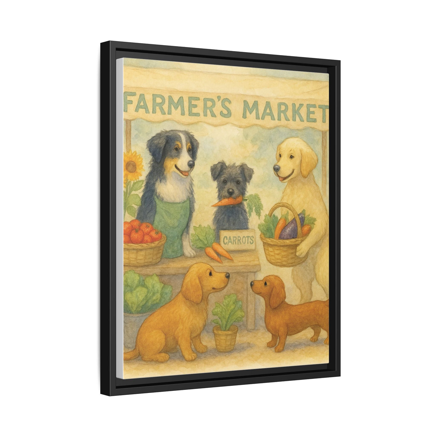 Framed Dog Art Print, Colorful Pet Decor, Animal Lover Gift, Farmhouse Wall Art, Dog Lover Home Decoration Printify