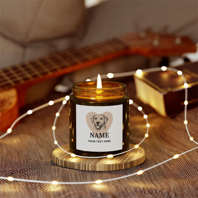 Personalized Dog Photo Candle, Custom Pet Memorial Gift, Coconut Apricot Wax Candle, Dog Lover Home Decor, Scented Candle for Pet Owners Printify