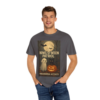 Howl O Ween Patrol T-Shirt, Cute Dog & Cat Halloween Shirt, Purranormal Activity Graphic Tee, Spooky Pet Lover Apparel Printify