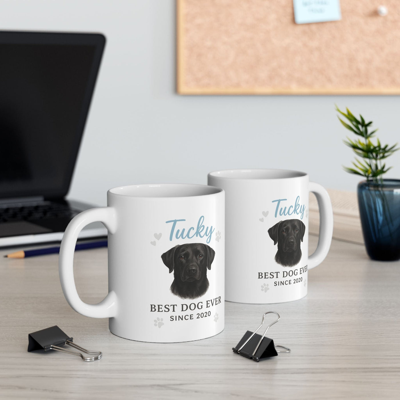 Personalized Illustrated Dog Portrait Ceramic Mug, Custom Pet Mug, Gift for Dog Moms, Custom Illustrated Dog Portrait Coffee Mug, Best Dog Printify