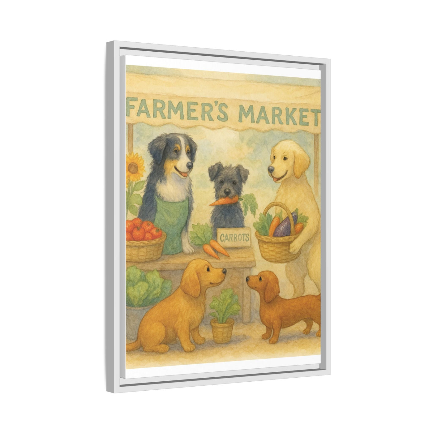Framed Dog Art Print, Colorful Pet Decor, Animal Lover Gift, Farmhouse Wall Art, Dog Lover Home Decoration Printify