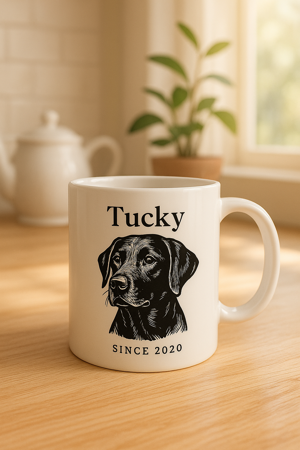 Personalized Illustrated Dog Portrait Ceramic Mug, Custom Pet Mug, Gift for Dog Moms, Custom Illustrated Dog Portrait Coffee Mug, Best Dog Printify