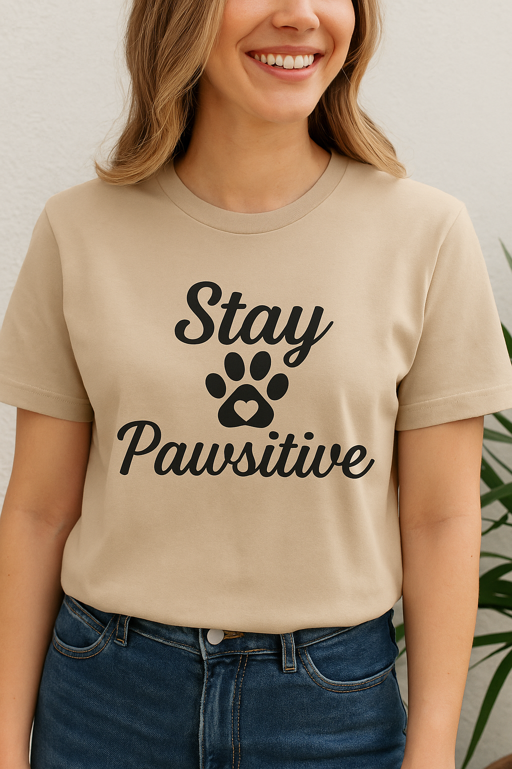 Stay Pawsitive Pet Lover T-Shirt - Unisex Softstyle Tee for Animal Advocates, Dog Moms, and Cat Dads - Comfortable, Playful, Inspiring, Gift Printify