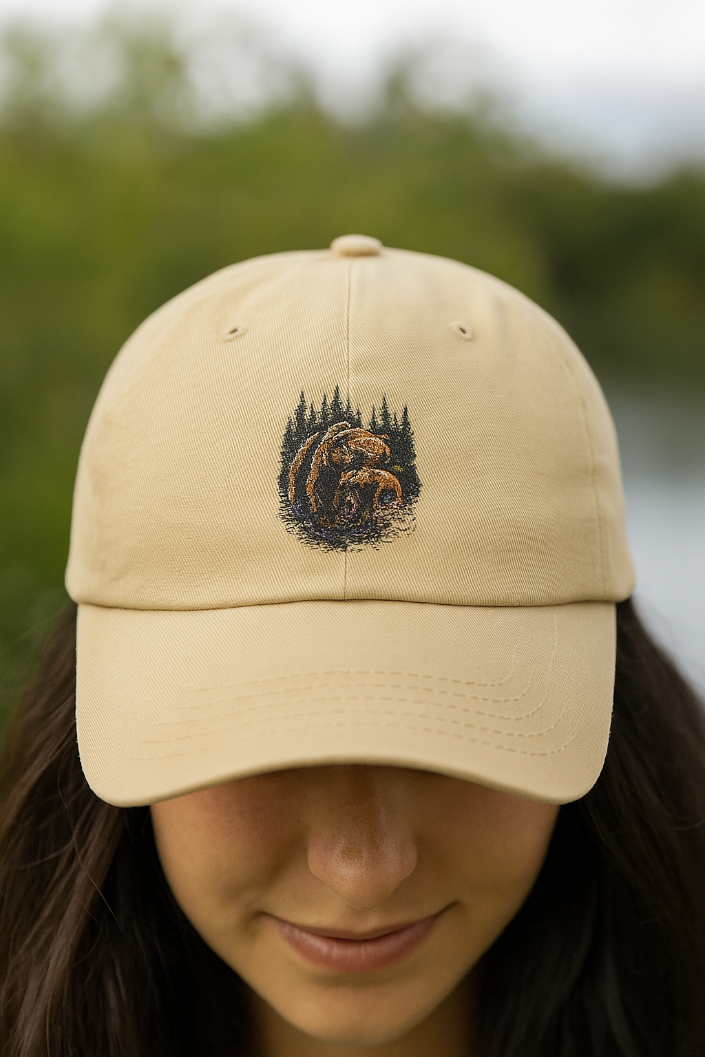 Classic Nature Bear Dad Cap, Hiking Hat, Outdoor Adventure Cap, Gifts for Dad, Summer Fashion Accessories Printify