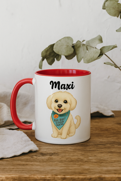 Personalized Dog Lover's Mug, Custom Cartoon Pet Portrait, Ceramic Coffee Cup, Gift for Pet Parents, Birthday Present, Holiday Gift, Pet Printify