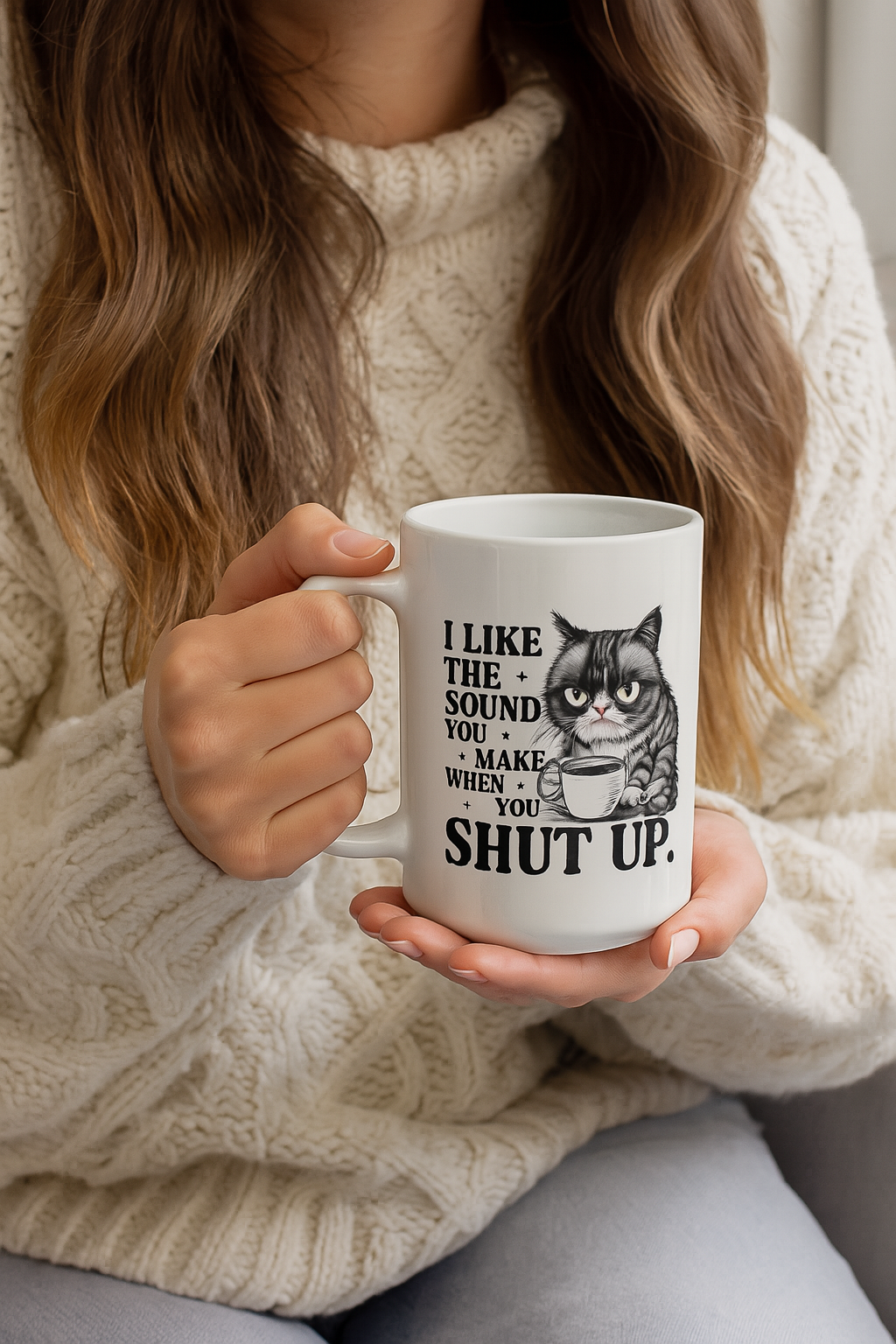 Funny Grumpy Cat Coffee Mug, Sarcastic Cat Lover Gift for Women or Men, Coworkers Funny Cat Mug, Gift for Cat Lovers, Birthday Present Printify