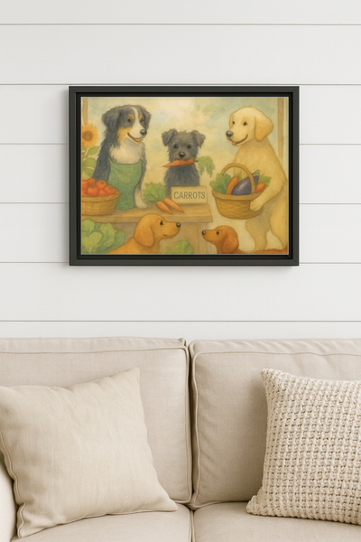 Framed Dog Art Print, Colorful Pet Decor, Animal Lover Gift, Farmhouse Wall Art, Dog Lover Home Decoration Printify