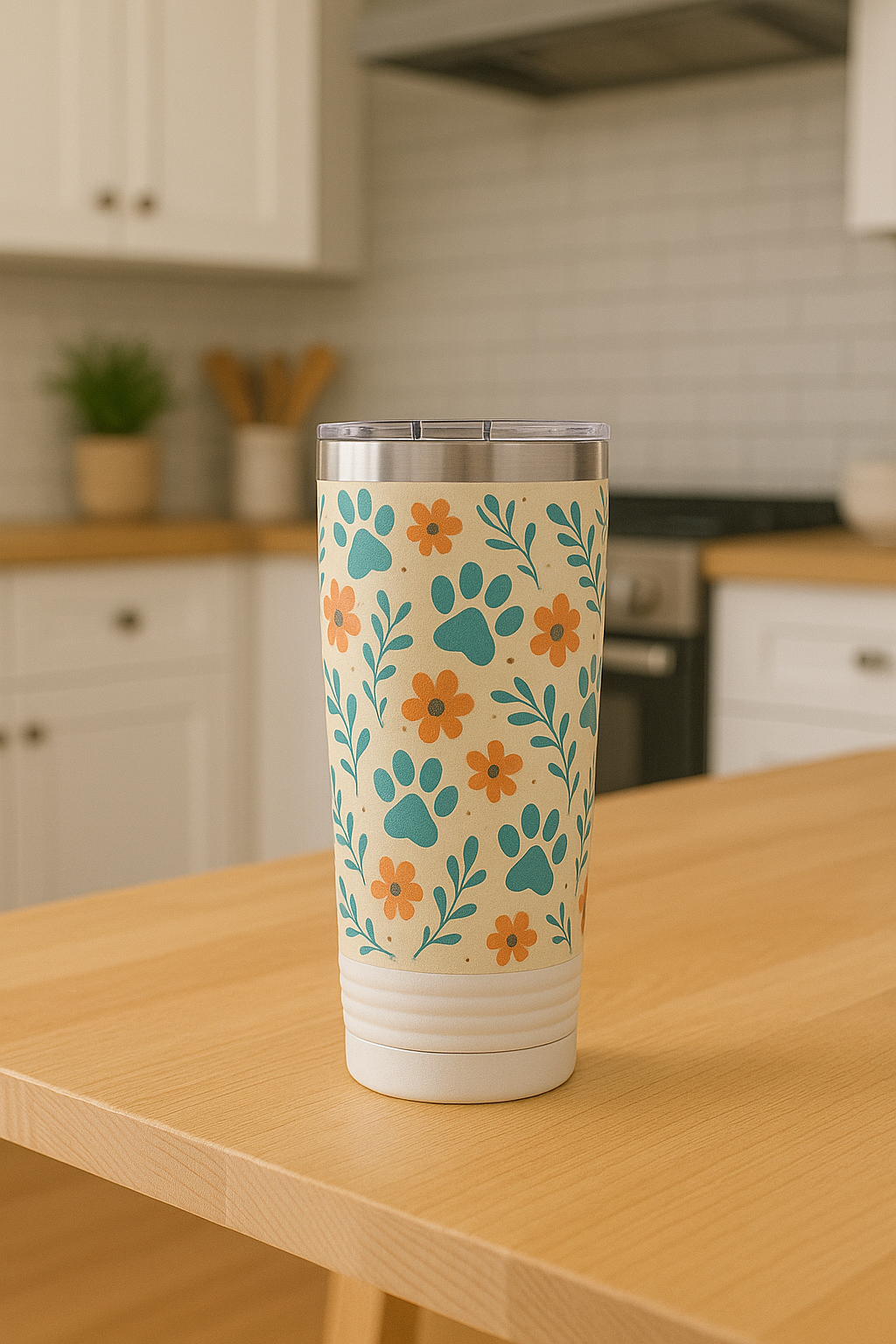 Floral Pet Lover Tumbler, 20oz - Perfect for Dog & Cat Owners, Gifts for Pet Lovers, Travel Mug, Insulated Drinkware, Animal Prints Printify