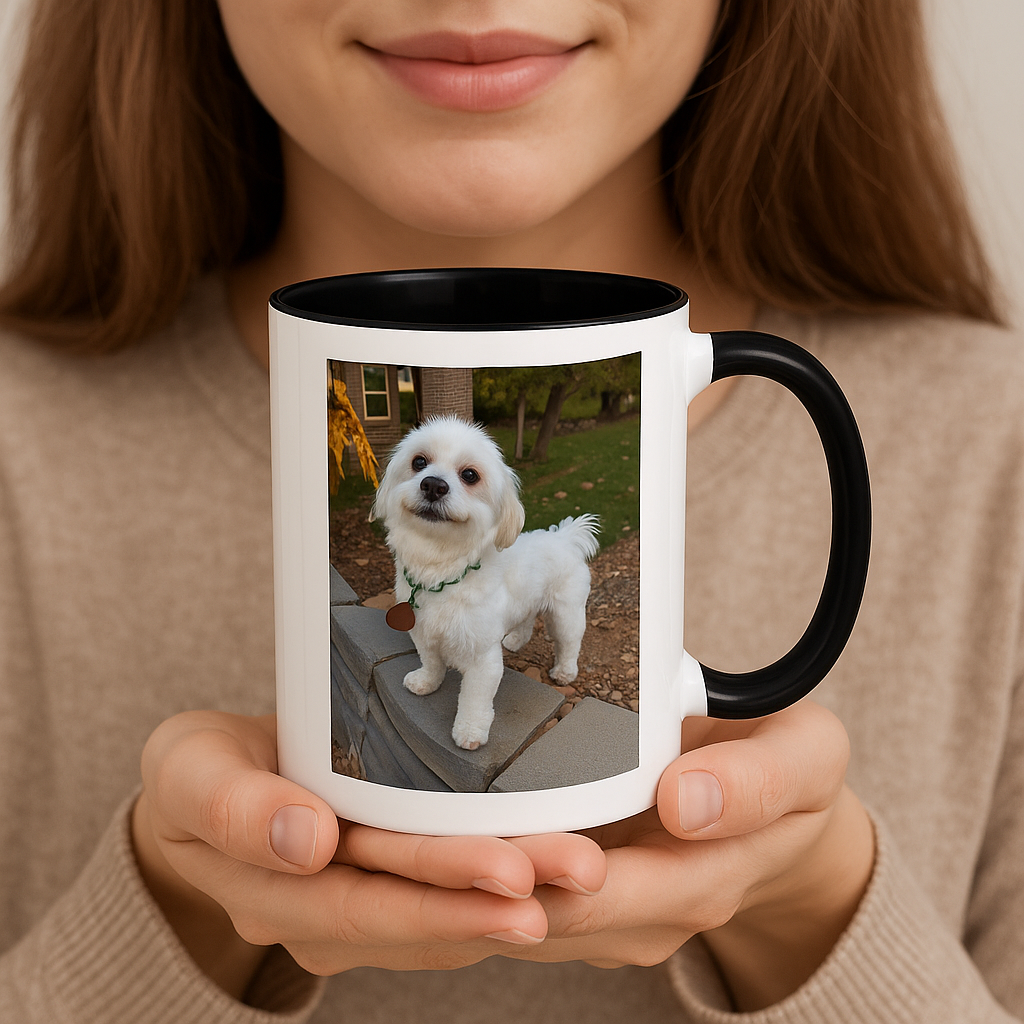 Custom Dog Photo Mug - Personalized Pet Lover Gift, Coffee Cup with Your Pet's Picture, Unique Keepsake for Dog Moms & Dads, Dog Lover Gift, Printify
