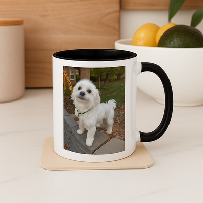 Custom Dog Photo Mug - Personalized Pet Lover Gift, Coffee Cup with Your Pet's Picture, Unique Keepsake for Dog Moms & Dads, Dog Lover Gift, Printify