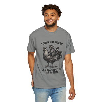 Funny Raccoon Riding Rooster T- shirt for Animal Lovers   Unisex Graphic Tee-funny raccoon rooster t-shirt-unisex sarcastic animal shirt - Clawsy.store