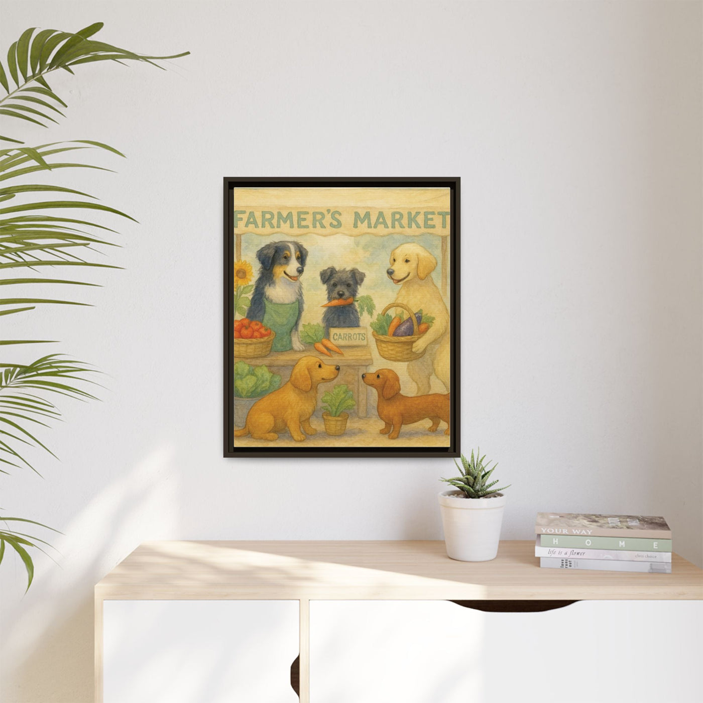 Framed Dog Art Print, Colorful Pet Decor, Animal Lover Gift, Farmhouse Wall Art, Dog Lover Home Decoration Printify