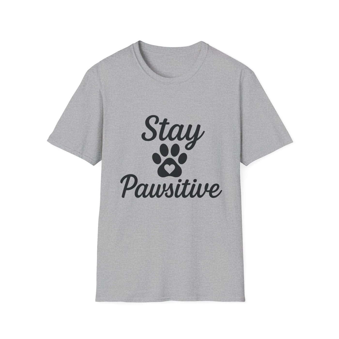 Stay Pawsitive Pet Lover T-Shirt - Unisex Softstyle Tee for Animal Advocates, Dog Moms, and Cat Dads - Comfortable, Playful, Inspiring, Gift Printify